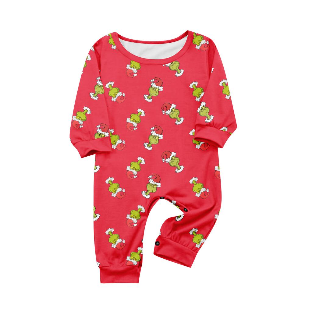 Christmas Print Cute Family Set Pajamas, Home Clothes, Family Set Long Sleeve Top Pants Set