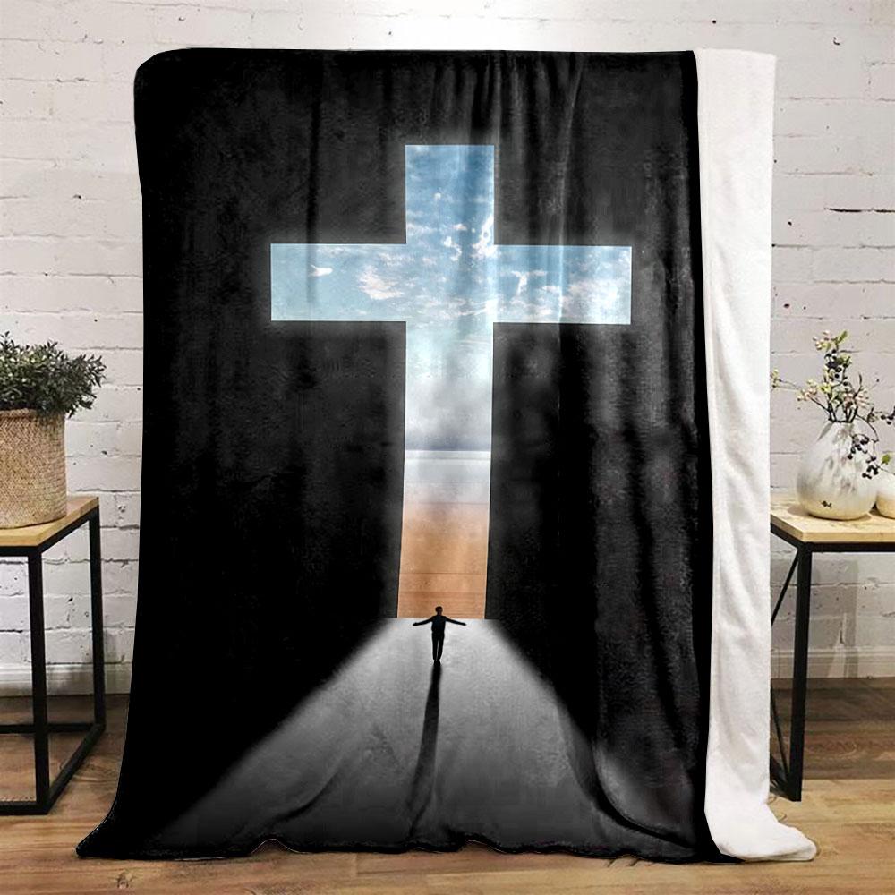 Cross Shape Seaside Sky Blanket Printed Blanket for Living Room Bed Couch lunch break Soft Cozy Blanket for Friend's festival Gift