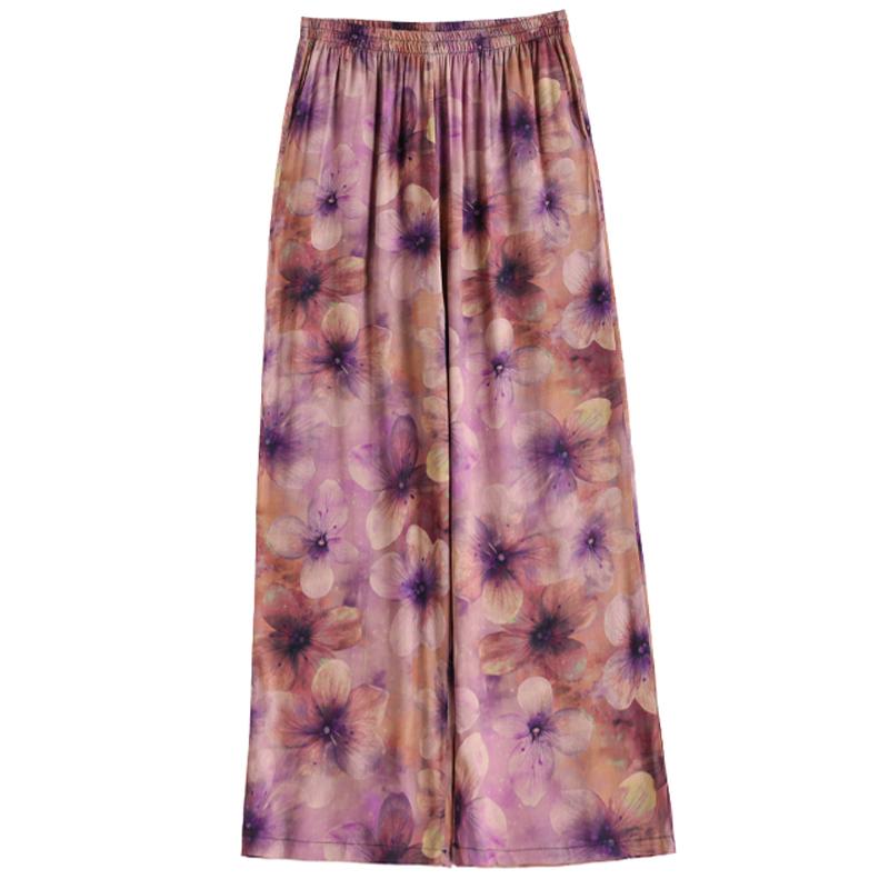Pantaloni Estivi da Donna Taglie Forti a Vita Alta Larghi Vintage Abbigliamento Elastico in Vita Pantaloni Estivi