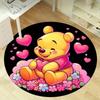 1pc Cute Winnie the Pooh Heart Flowers Home Office Outdoor Circular Rug GiftRD05207