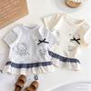 Girls Summer Short Sleeve T Shirt Sweet Print Lace Trim Plaid Top