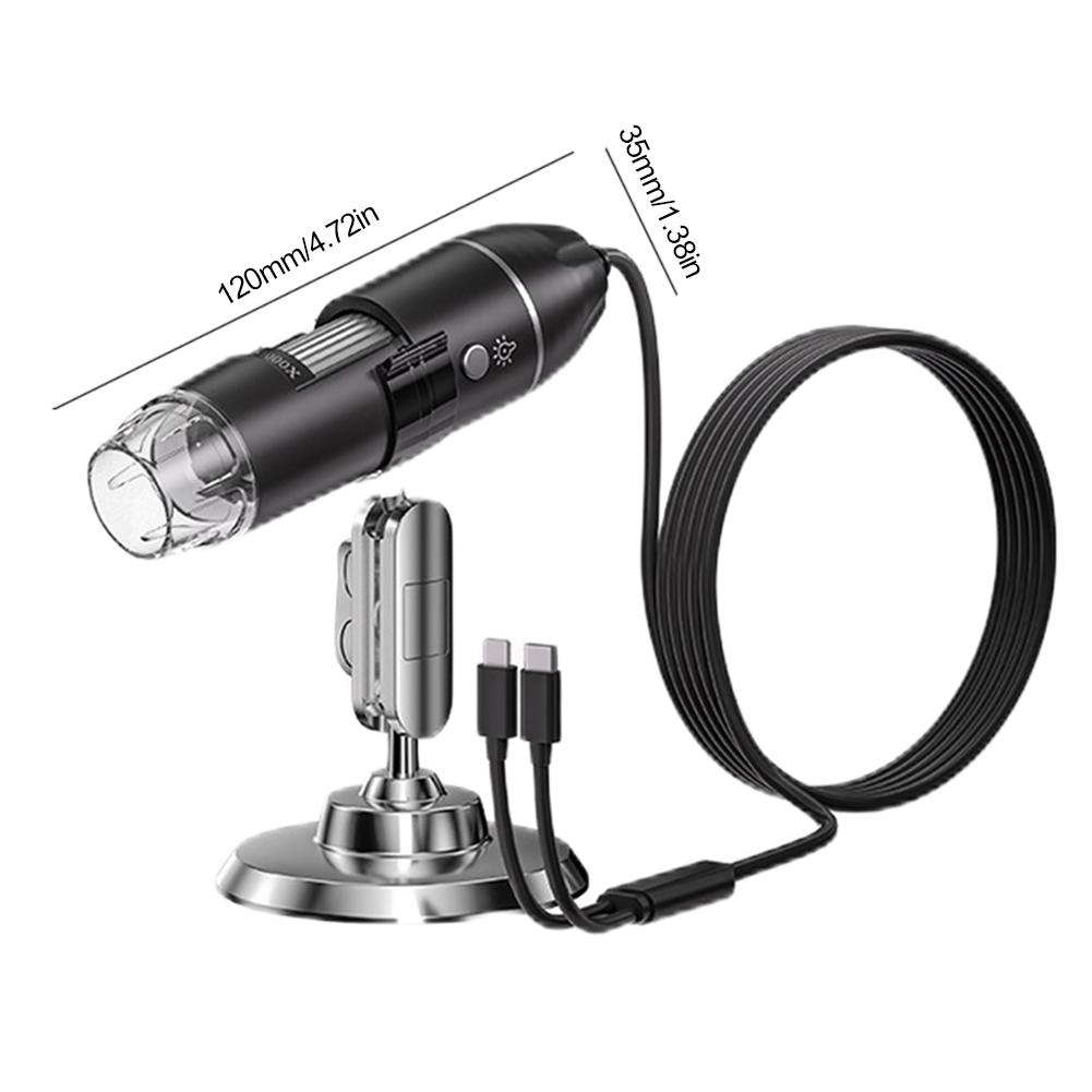 1600X Digital Microscope with Stand Zoom Digital Microscope Optical Microscope for Jewelry Appraisal Video for IOS Android