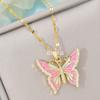 Butterfly Necklace Women'S Design Trend Painted Pendant Collarbone Chain