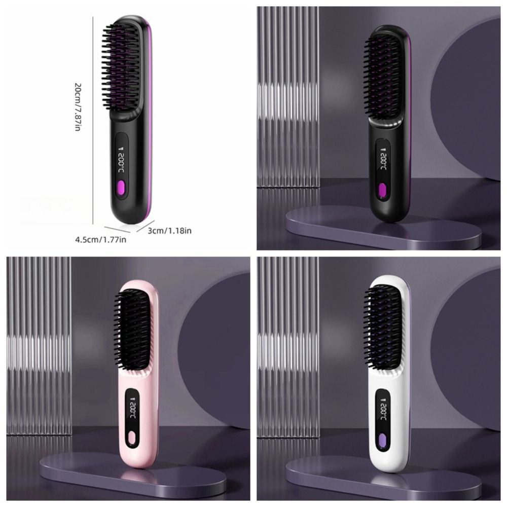 3 Temperature Settings Heating Comb Anti-Scald Protection USB Charging Hair Brush  Personal Care