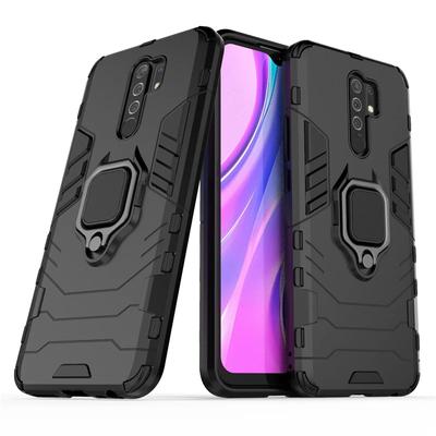 For Xiaomi Redmi 9 Back Cover Phone Case Shockproof Armor Anti-Fall Metal Ring Holder Magnetic Protect Funda Coque Cases