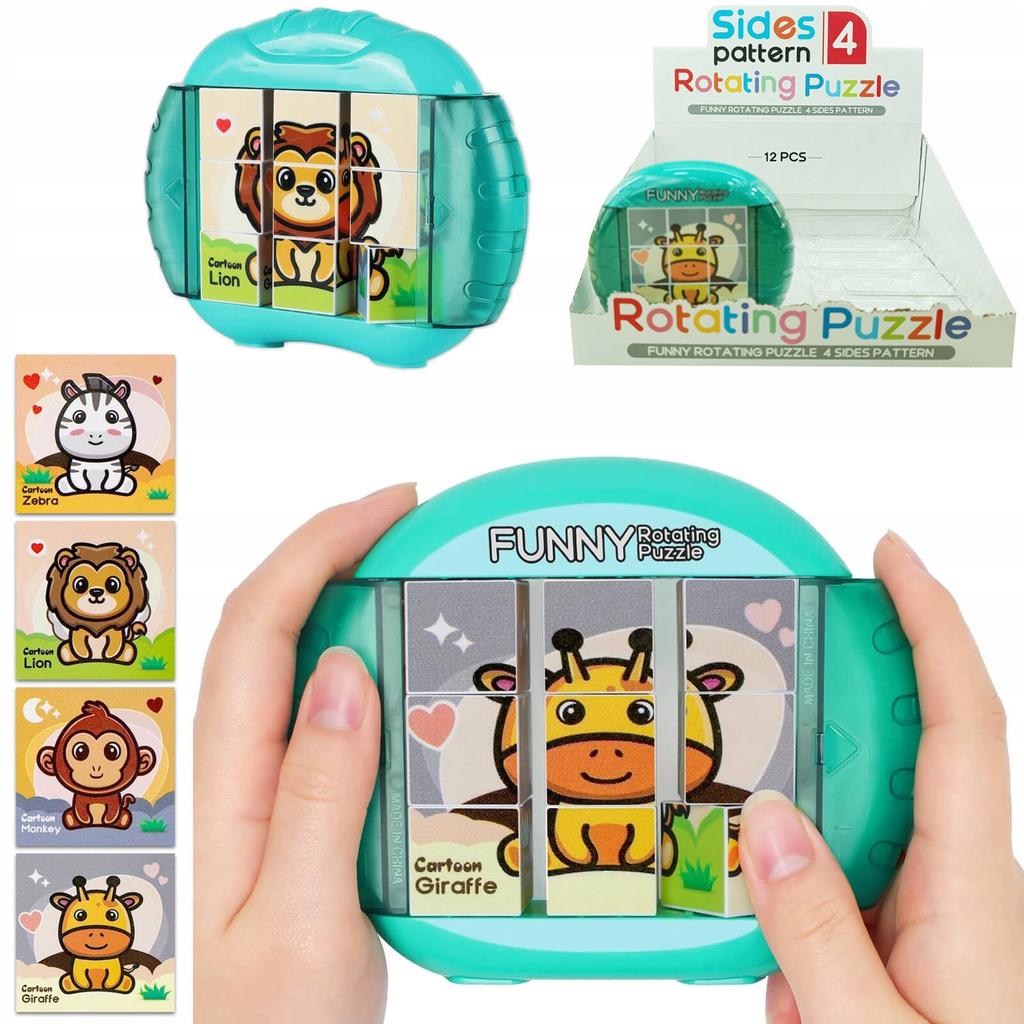 4-In-1 Rotating Picture Puzzle Sensory Toy For Children