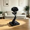 Matte Black 3D Printed Rose Figure 3D Printed Rose Flower Statue  Home Room Decoration