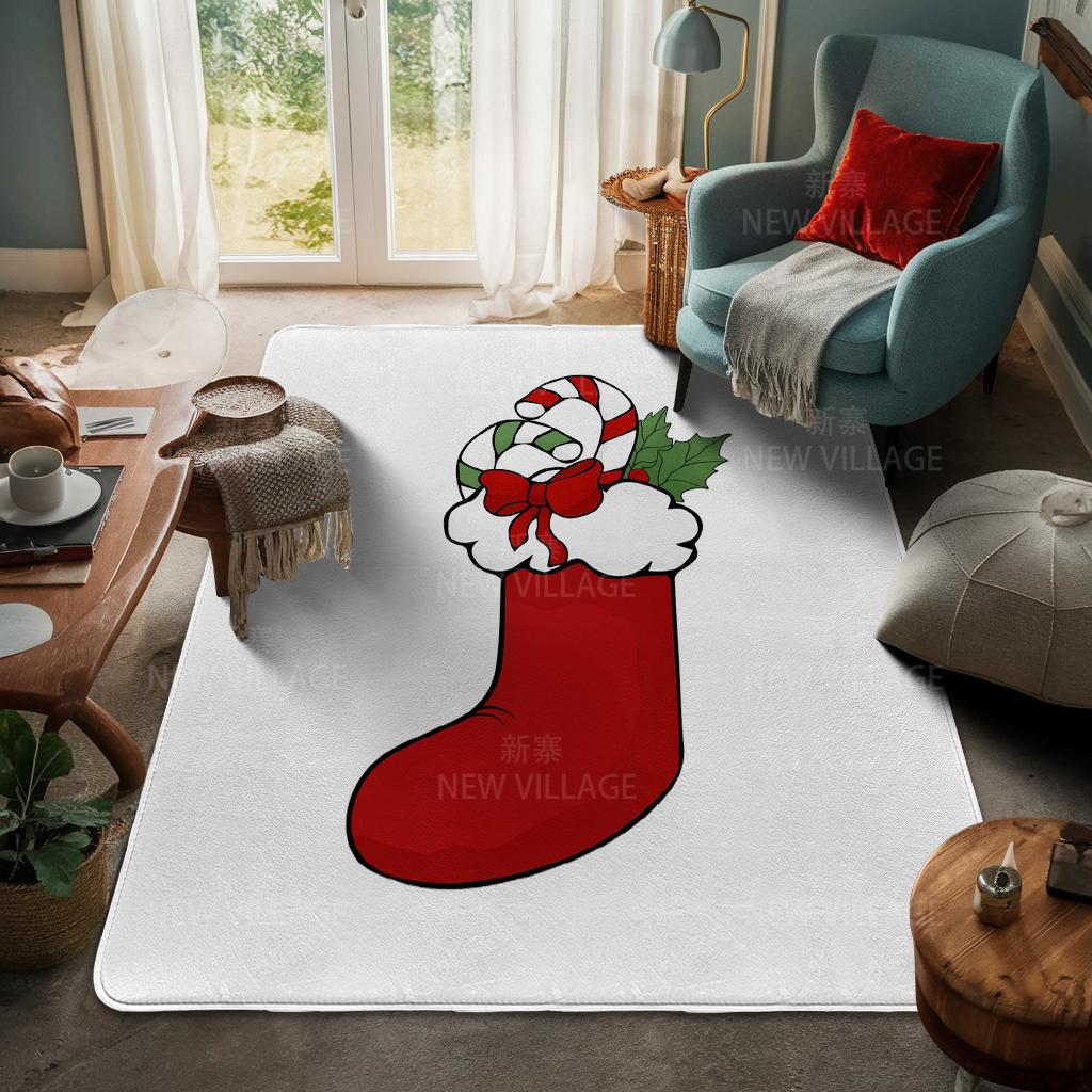 House Entrance Carpet Home Door Mat Living Room Bath Foot Bathroom Non-slip Water Absorption Rugs Bath Merry Christmas Winter