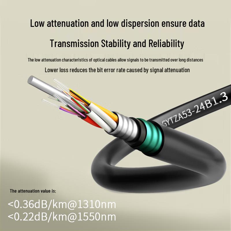 Suhao GYTZA53 Outdoor 24-Core Single-Mode Fire-Resistant Armored Fiber Optic Cable