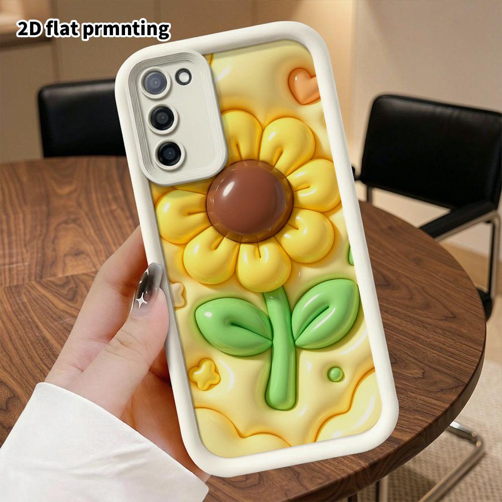 Phone case: 2D flat, suitable for Samsung Galaxy A34 A35 M05 M06 S20 S22 S21 FE Plus 5G protective case, sunflower, Christmas and Halloween, perfect h