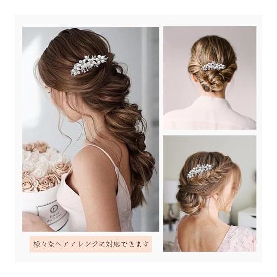 Perlový hřeben do vlasů 5 hrotů Perlové sponky Kanzashi Doplňky do vlasů Svatební ozdoby do vlasů pro svatby, obřady, kimona, každodenní použití - Stříbrná,