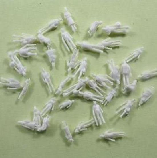 Unpainted, Random, White Humanoid Model Trains and Architectural Models, Set of 100, 1:200 Scale (approx. 10mm).