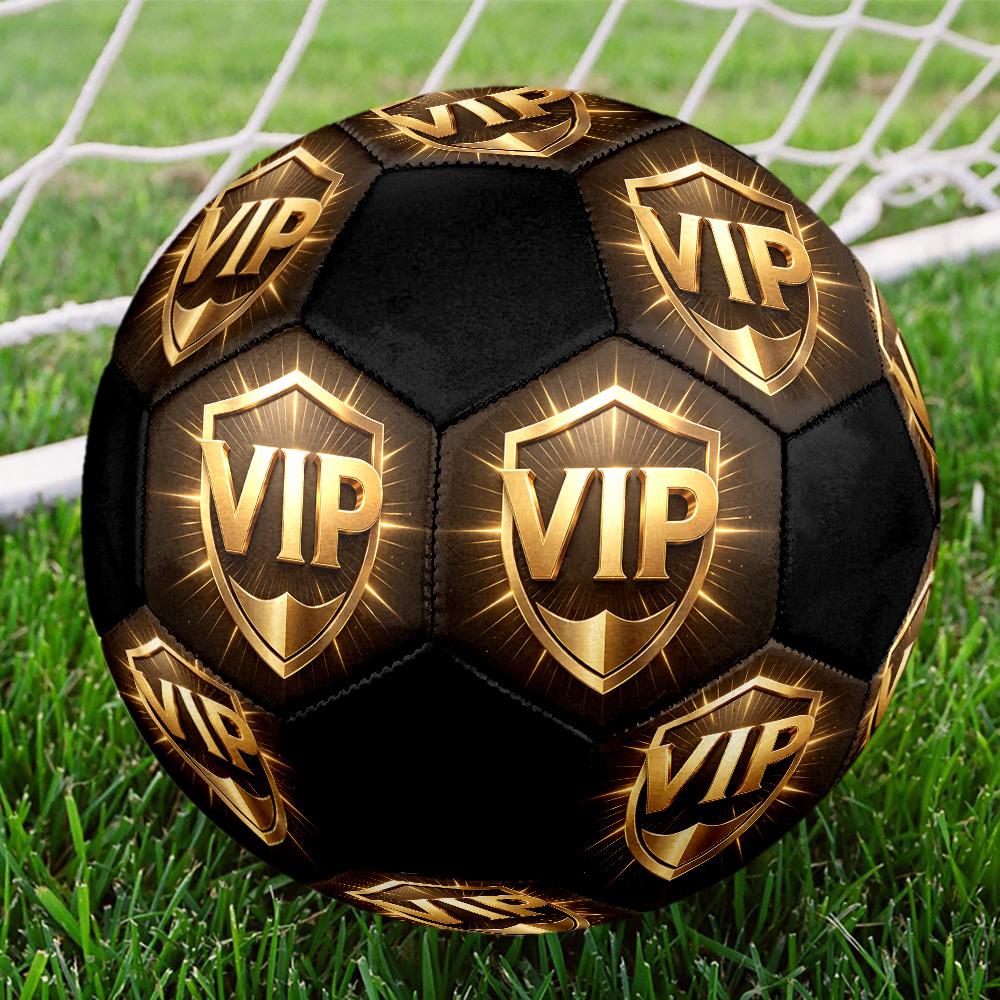 1pc Vip Golden Emblem Size 5 Suitable for Training & Matches, Machine-Stitched, Wear-Resistant Anti-Slip Covering, Gift for Christmas, Birthday. Q2617 Size 5
