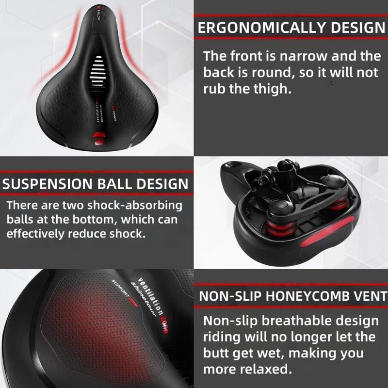 General Mountain Bike Seat - Thick and Soft, Breathable, Shockproof, Ball-shaped - Comfortable Seat for Long-Distance Cycling