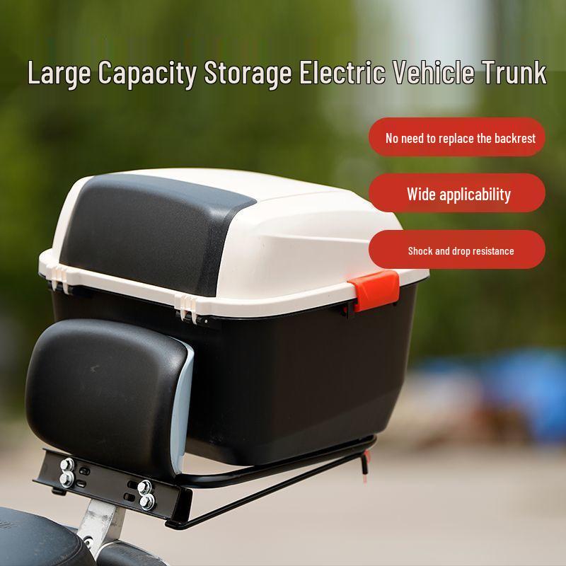 Electric Bike Rear Trunk with Battery Storage & Backrest for Aima, TaiLing, LvYuan
