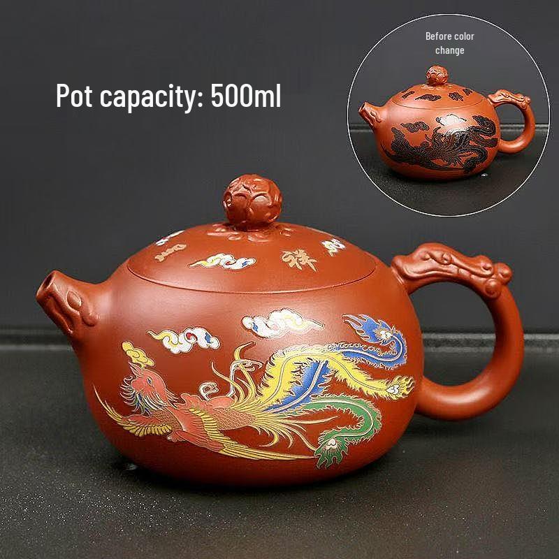 Original Ore Color-Changing Phoenix Cry Purple Clay Teapot - Large Capacity for Brewing Tea