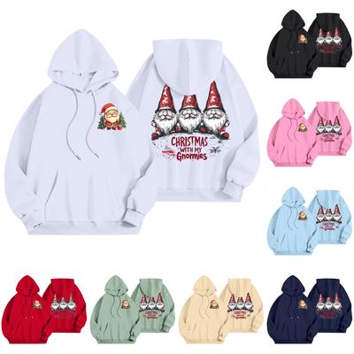 Women's Casual Long Sleeve Pullover Christmas Printed Hooded Sweatshirt With Pockets