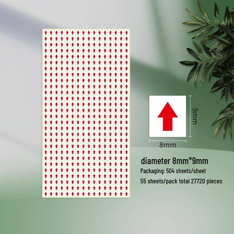 Malá červená šipka nahoru Samolepka vadného produktu