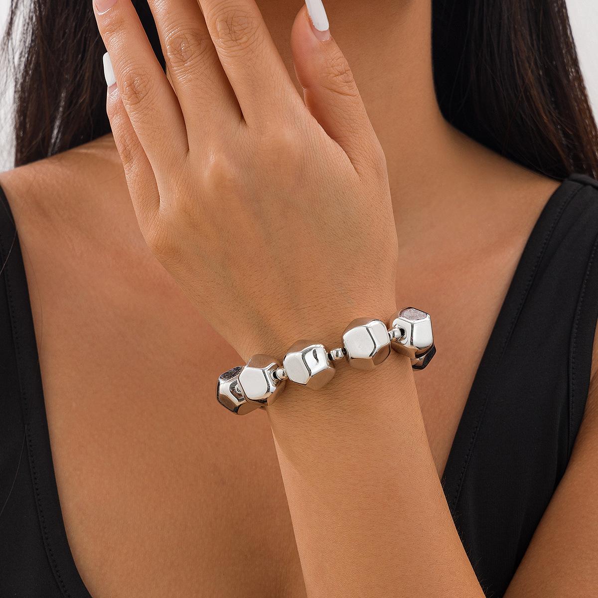 Модный Преувеличенный Неправильный CCB Браслет с Бусинами Женский, Персонализированный Геометрический Браслет с Бусинами Браслет