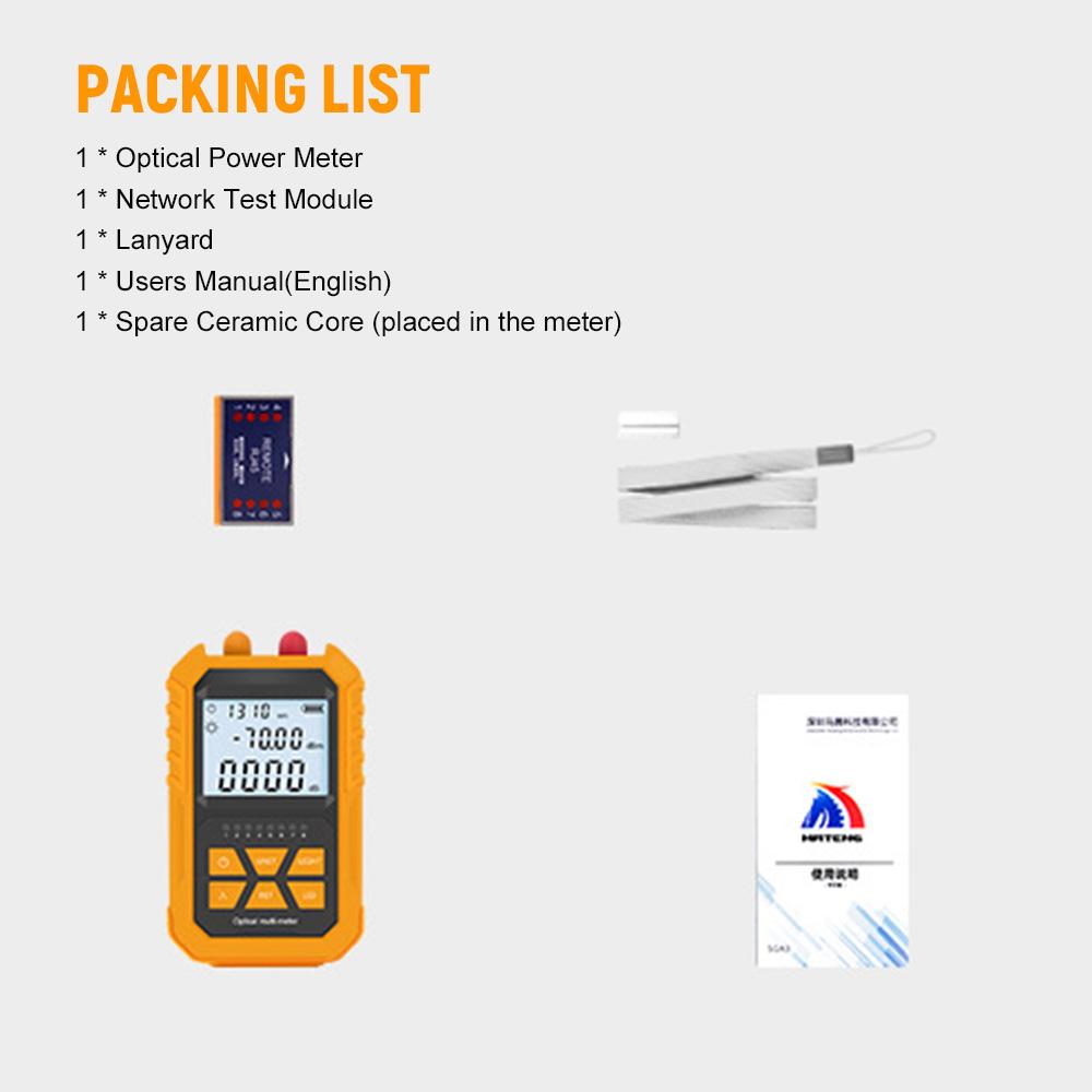 

Handheld ical Power Meter with 5km Red Light -70.+6dBm ical Power Tester Cable Tester Portable Digital Light Power Meter with 7