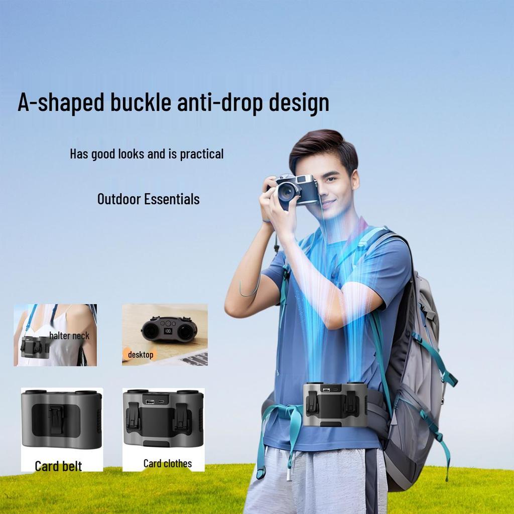 Hanging Waist Fan: Large Capacity, Long Battery Life, Dual Airflow, Portable for Outdoor Construction