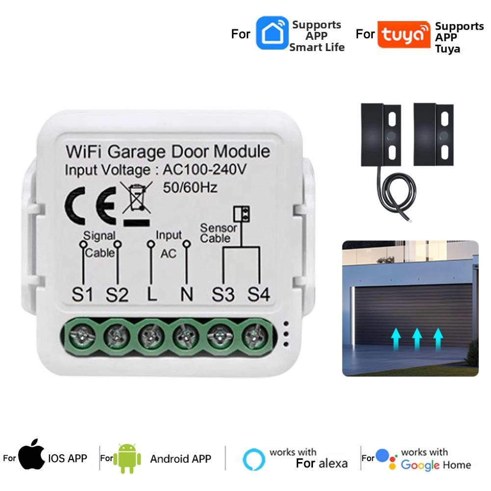 Voice Enabled For WiFi Smart Garage Door Controller with Remote Countdown Timer and App Control for Secure Door Management