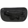 Unisex Travel Waist Pouch Passport Money Belt Bag Hidden Security Wallet Black Zippered Waist Security Pouch