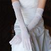 Elegant Gloves Pearls Full Finger for Proms Concert Evening Banquet Accessory Long Gloves for Bride and Bridesmaids