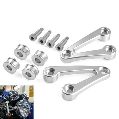 Headlight Stay Kit Compatible with Honda CB1300SF CB400SF CB1100 CB1100EX - Aluminum Headlight Mount Bracket (Silver)