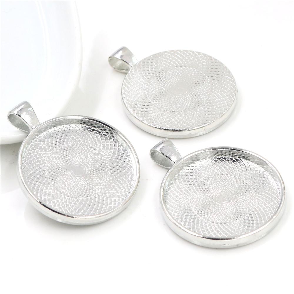 5pcs/Lot 30mm Inner Size 9 Colors Plated Classic Style Cabochon Base Setting Charms Pendant