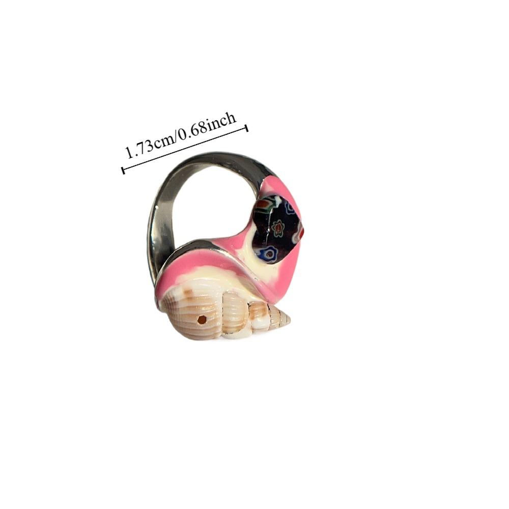 Geometric Enamel Love Heart Ring Open Ring Irregular Enamel Ring Painting Ring  Women