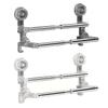 1Pcs Suction Cup Wall Towel Rack Double Layer Rod Kitchen Bathroom Shelf