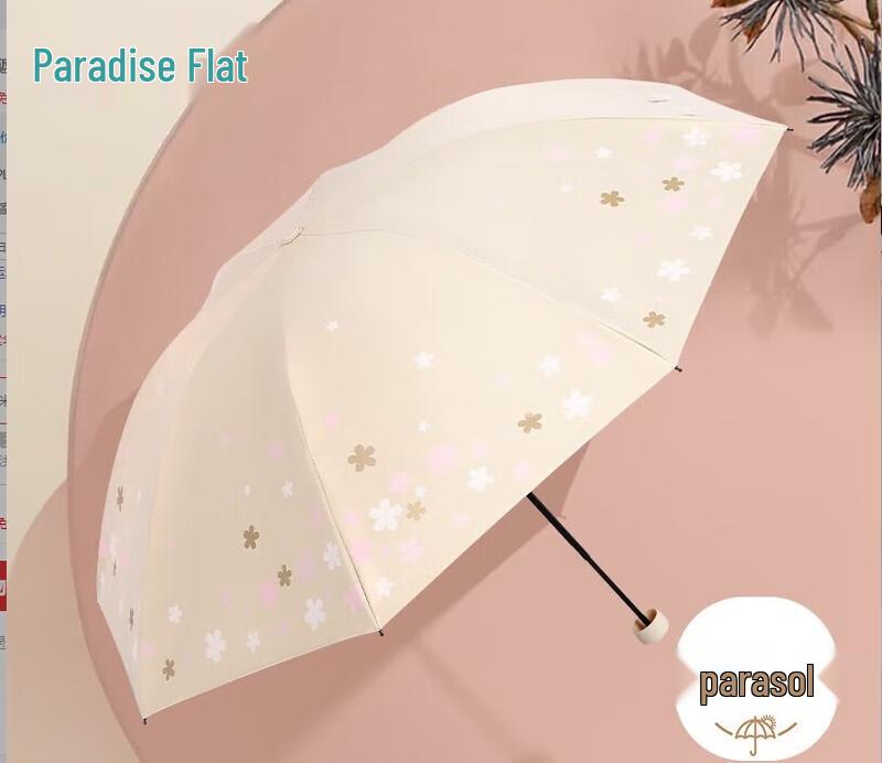 Tingtang Tri-Fold Floral UV Protection Parasol