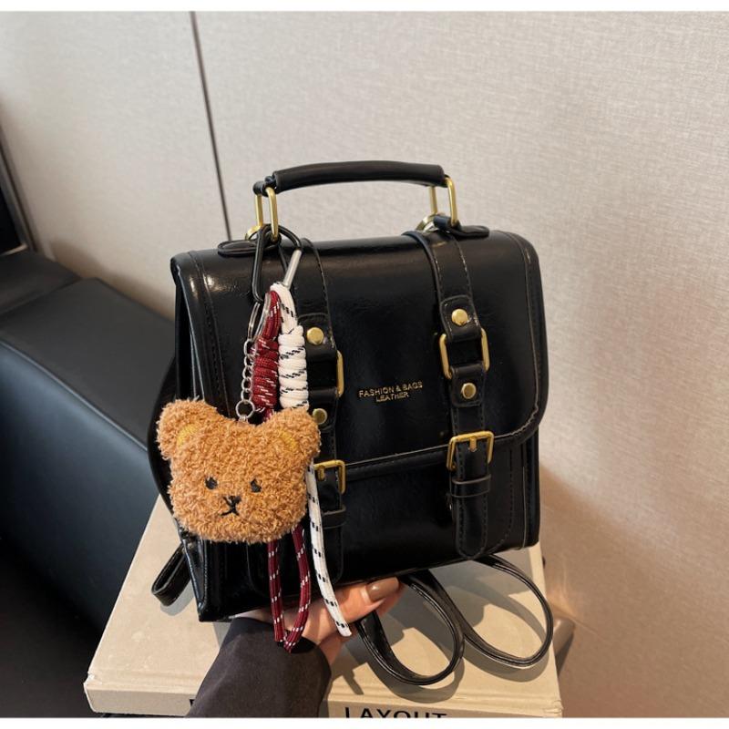 

Retro fashion lightweight exquisite small backpack women s new versatile commuter high-end college style backpack bag no pendant чорний