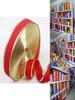 Elegant 2 Meter Red Velvet Gold Edged Ribbon For Holiday Gift Wrapping And Decor