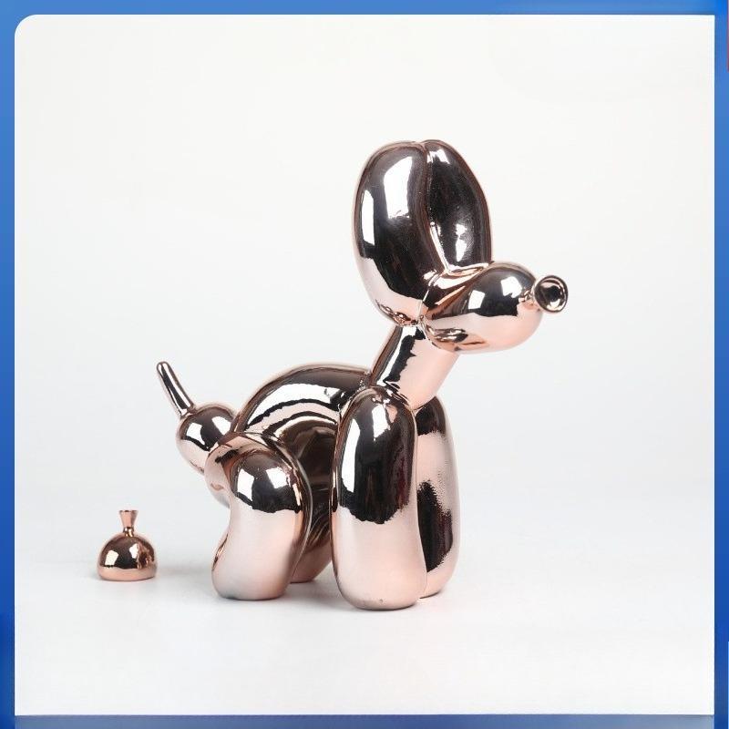 Poop Dog Animal Statue, Shiny Balloon Poop Dog Art Sculpture, Home Decorative Craftwork, Copper Sculpture