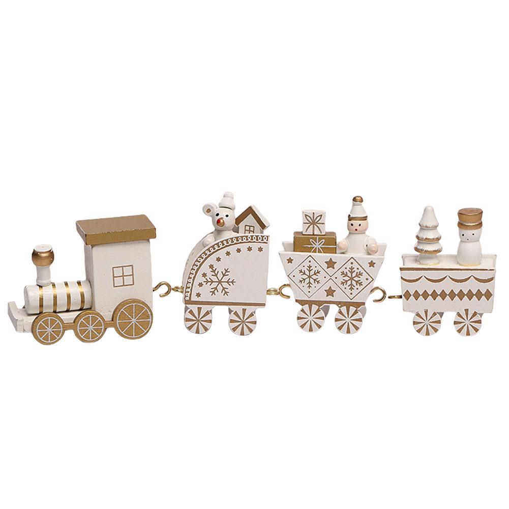 Wooden Christmas Small Train Xmas Table Top Ornament Cute Mini Train Ornaments Xmas Ornaments Christmas Decorations Kids Gift