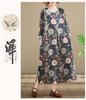 Spring 2026 New Style Plus Size Printed Long-Sleeved Dress with Round Neck