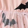 European and American Halloween Cosplay Batwing Mesh Dress for Girls - Autumn Long-Sleeve Style