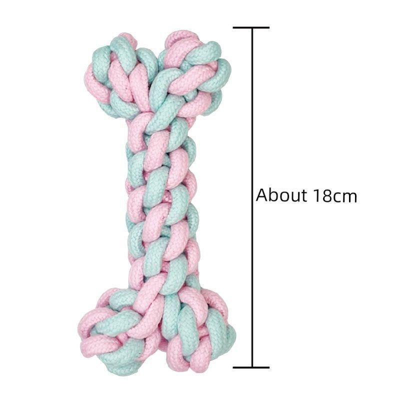 

Dog Toy Molar Long Lasting Teddy Bichon Pomeranian Knot Toy Puppy Small Size Dogs Dog Chewing Rope Pet Supplies Bicolor bone