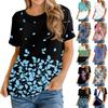 Women's Short Sleeve T Shirts Crewneck Loose Casual Tee Flower Print Tops for Women Tee Shirts