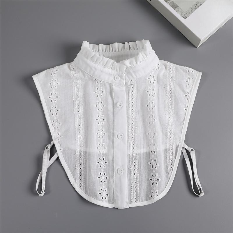 

Женский воротник-стойка/лацкан с вырезами, белый съемный накладной воротник для взрослых, лацкан для свитера, блузки, топа, съемный искусственный воротник