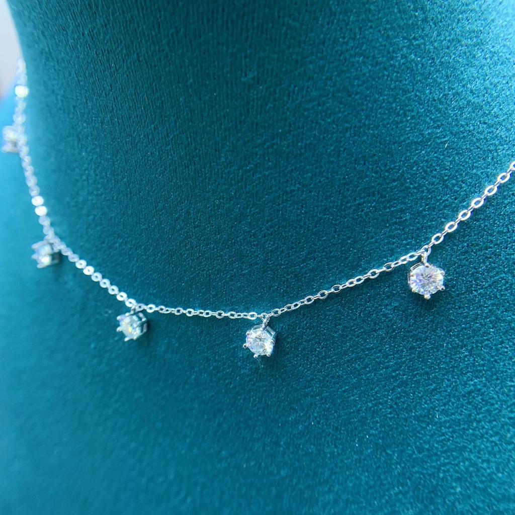 S925 Sterling Sliver 2.5-5CT VVS1 D Color Real Moissanite Chain Necklaces for Women Wedding Fine Jewelry Drop Shipping