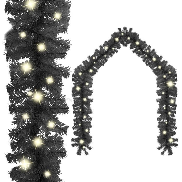 VidaXL Christmas Garland with LED Lights Artificial Garland Decoration Garland Ornament Garden Backyard 329190