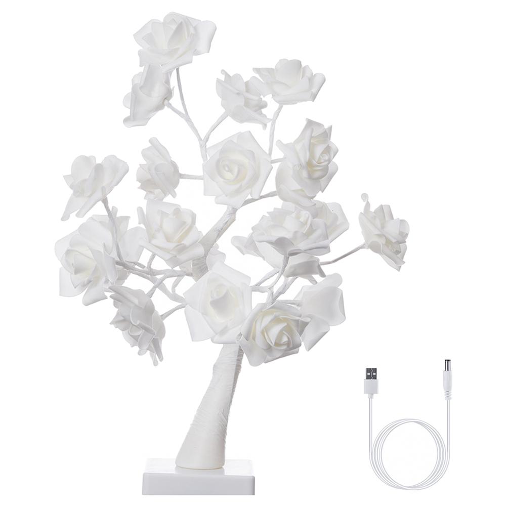 Desktop Rose Bonsai Tree Lamp 24 LED Tree Lamp Battery Powered Decorative Light for Living Room