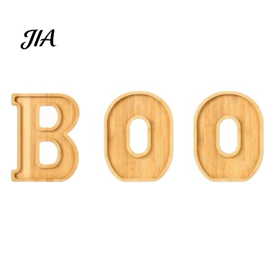 Kitchen Serving Supplies 3Pcs Halloween BOO Letters Fruit Tray, Large Fillable Candy Server, Snacks Themed Party Appetizer Board Cookies Platter,