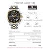 PINDOWS Men's Analog Quartz Watch Day Date Display Stainless Steel Band Water Resistant