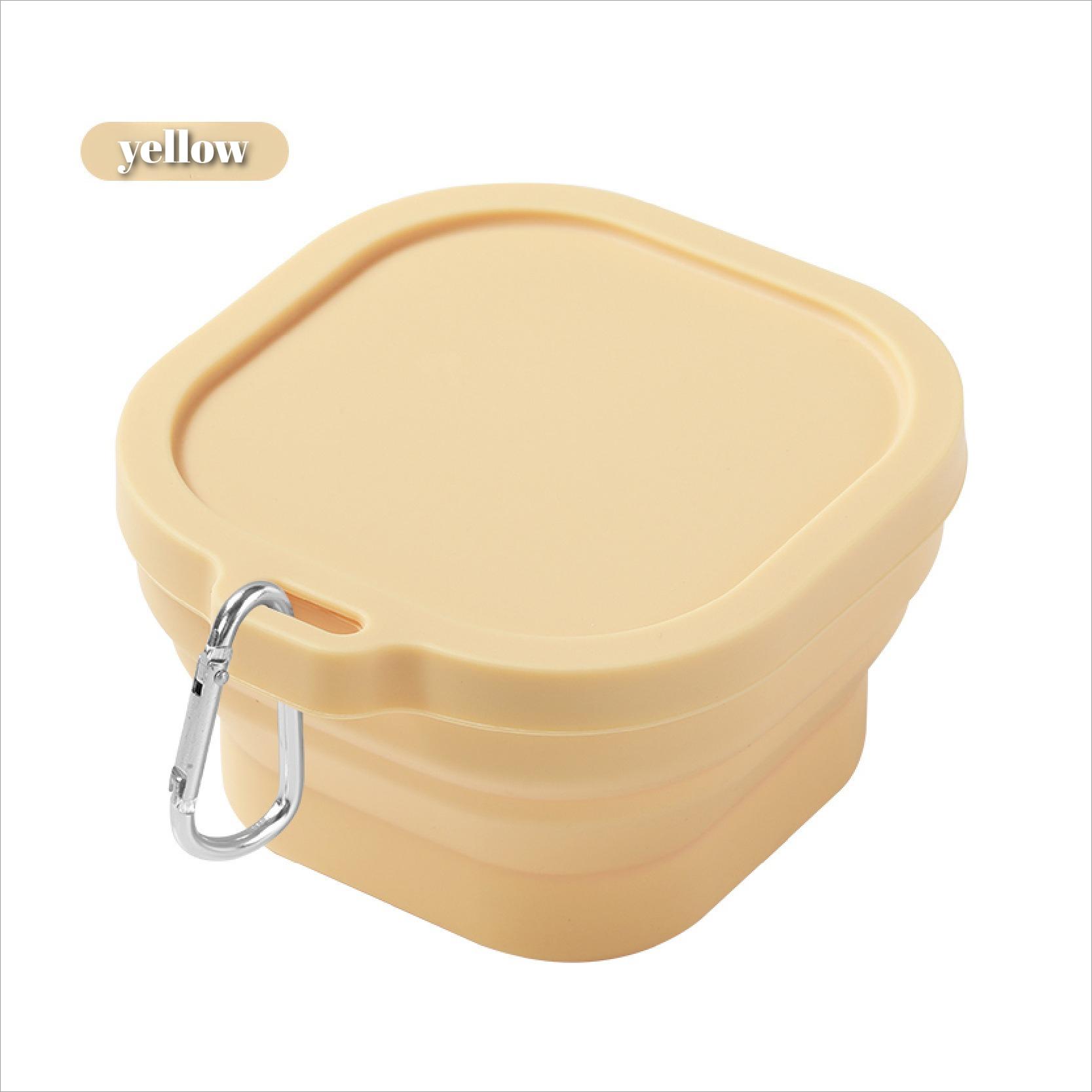 

400/750ML Silicone Foldable Bowl Lunch Box cute salad bowl Eco-Friendly bento box for outdoor picnics ramen bowl 400ml жёлтый