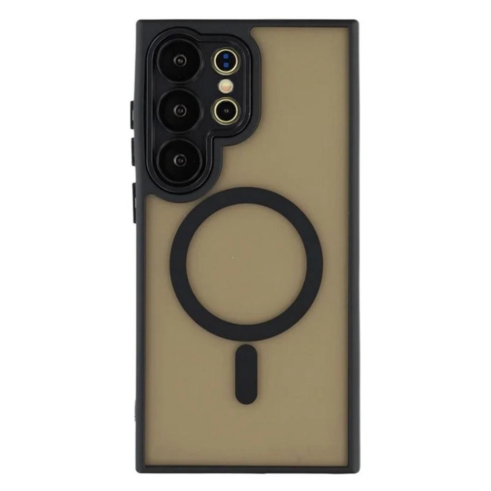 

WANLONFENG QB1 Series For Samsung Galaxy S25 Ultra Case Compatible with MagSafe PC TPU Shockproof Phone Back Cover Black