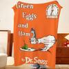 Book T-The Cat in the H-Hat Throw Flannel Throw Blanket, Lightweight Cozy, Durable Washable cute Cool